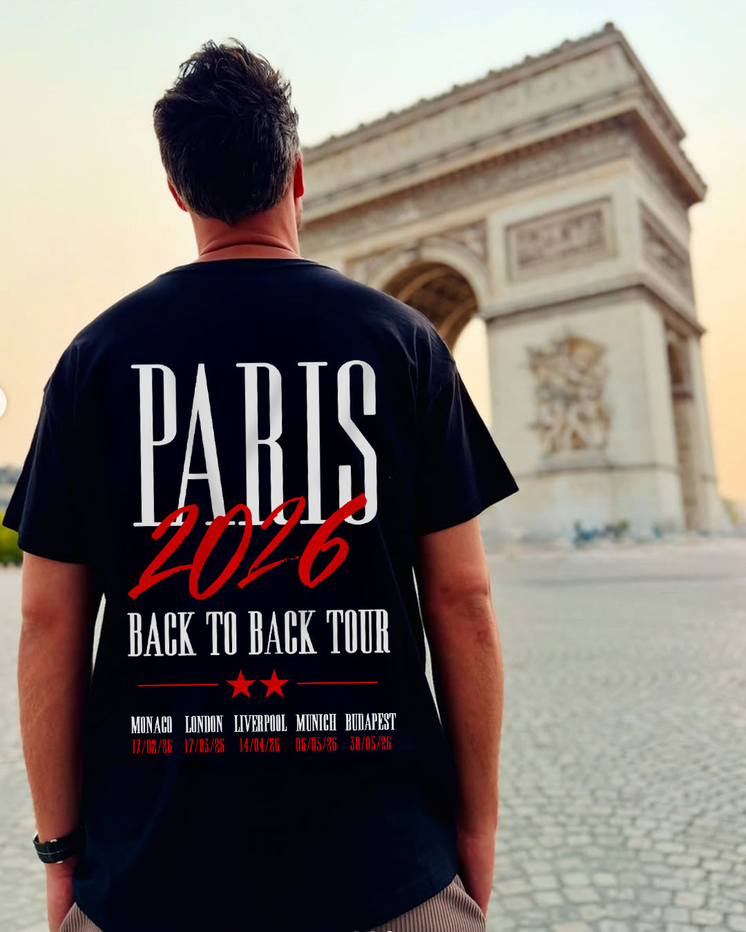 T-shirt BACK TO BACK TOUR 2026 - Noir 🖤