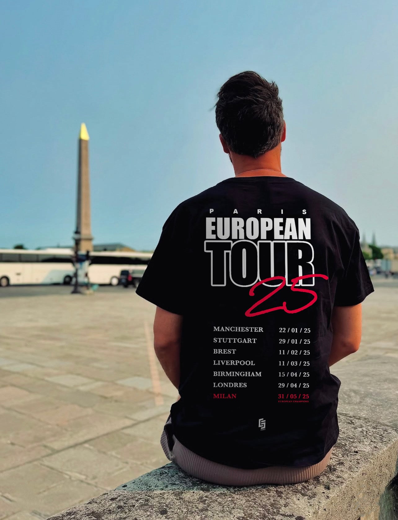 T-shirt 'Paris European Tour 25' de la victoire en Ligue des Champions - édition limitée / Black