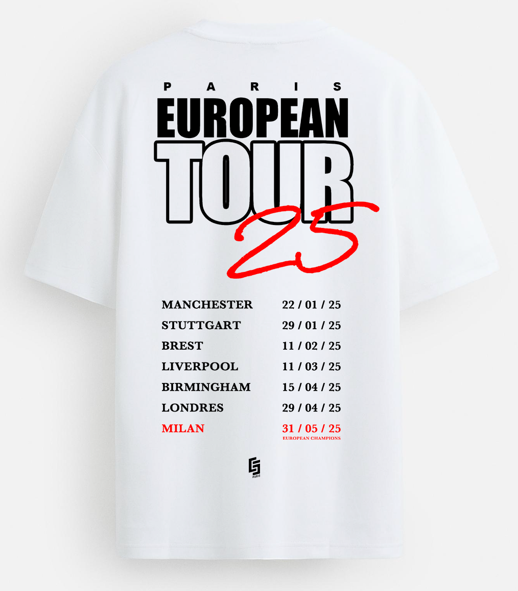 T-shirt 'Paris European Tour 25' de la victoire en Ligue des Champions - édition limitée / White
