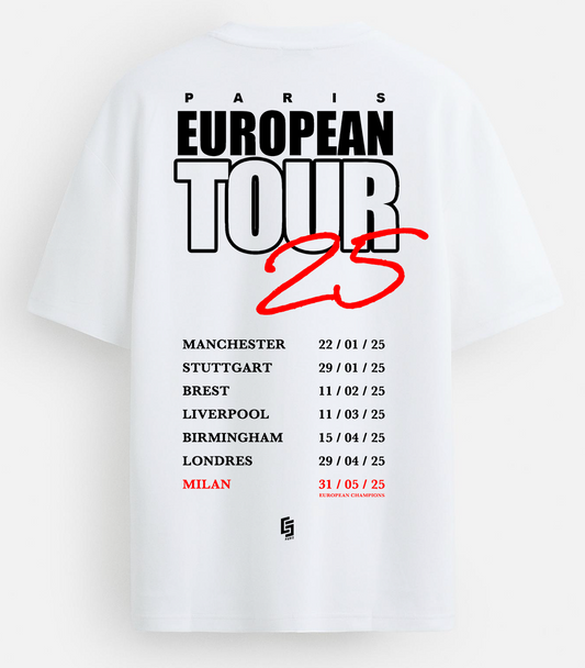 T-shirt 'Paris European Tour 25' de la victoire en Ligue des Champions - édition limitée / White