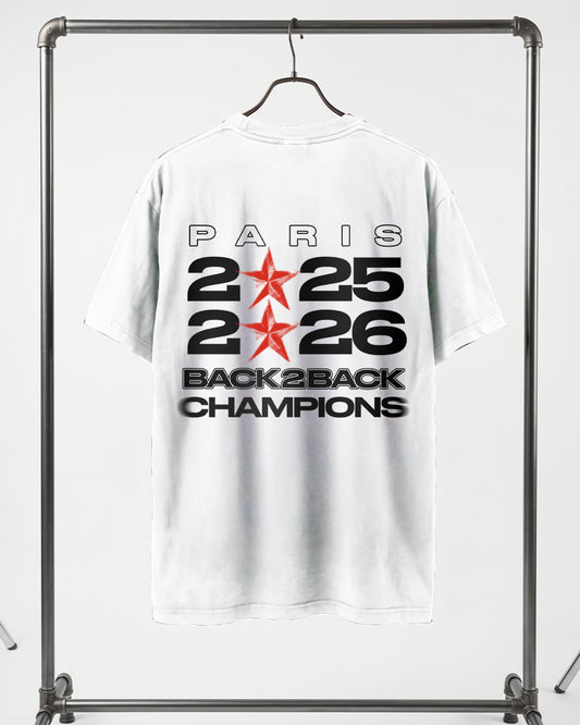 T-shirt 2 ⭐25 - 2 ⭐26 Back-to-Back Champions - Blanc 🤍