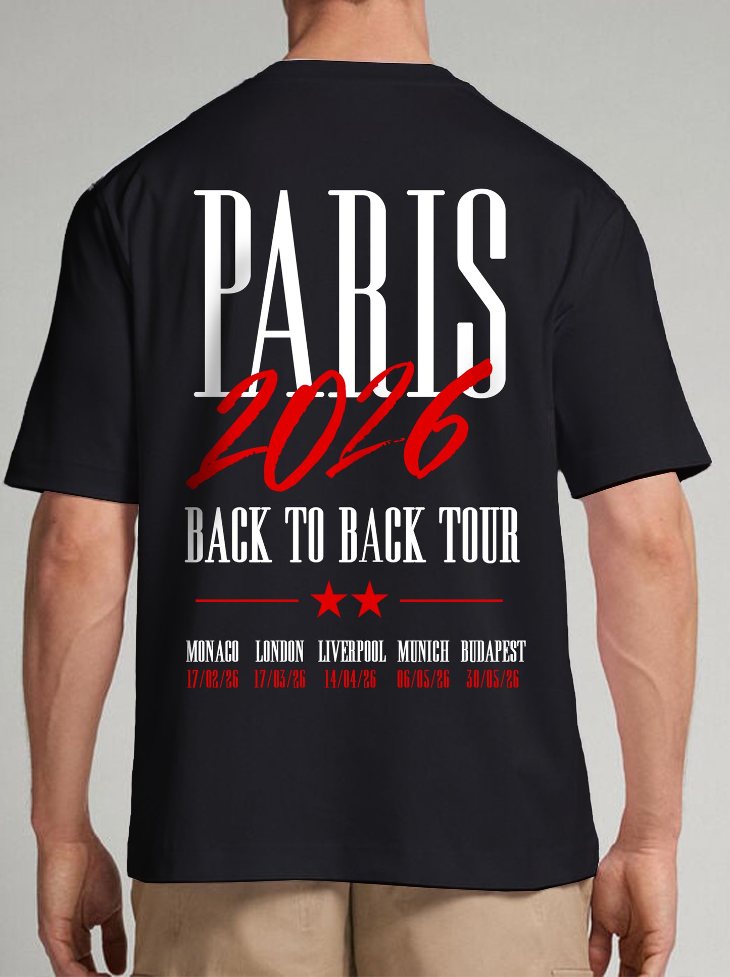 T-shirt BACK TO BACK TOUR 2026 - Noir 🖤